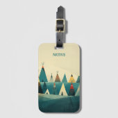 Étiquette À Bagage Tentes de la tribu amérindienne (Devant Vertical)