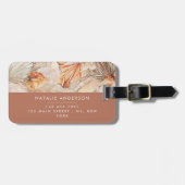 Étiquette À Bagage Terracotta Bohême élégant moderne pampas herbe (Devant horizontal)