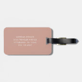 Étiquette À Bagage Terracotta douce | Monogramme moderne (Dos horizontal)