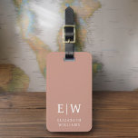 Étiquette À Bagage Terracotta Moderne Monogramme Minimaliste<br><div class="desc">Améliorez votre expérience de voyage avec notre étiquette de bagages Monogramme minimaliste classique élégant et moderne. Cet accessoire méticuleusement conçu allie élégance intemporelle et minimalisme contemporain, assurant à vos bagages un caractère sophistiqué. Réalisée avec précision et attention au détail, cette étiquette à bagages est plus qu'un simple article pratique, c'est...</div>