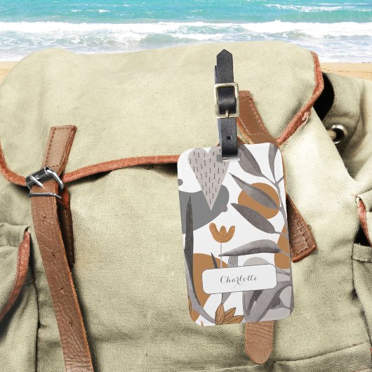 Étiquette À Bagage Terre Boho Botanique Floral