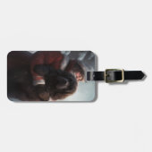 Étiquette À Bagage Terre-Neuve avec Noël Festif du Père Noël (Devant horizontal)