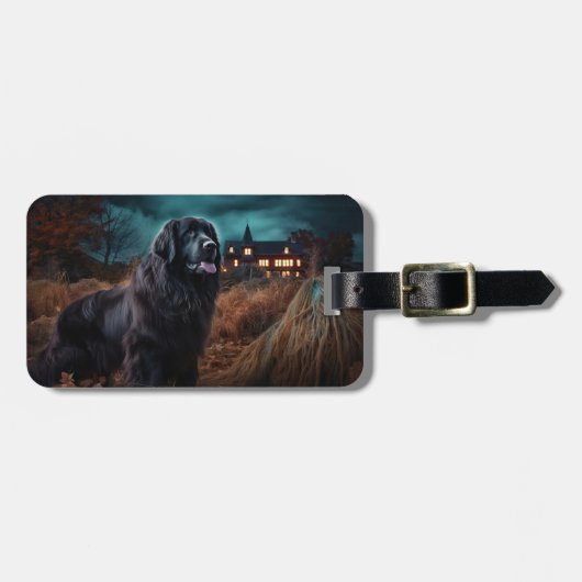 Étiquette À Bagage Terre-Neuve Halloween (Devant horizontal)