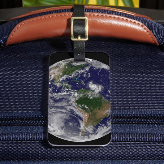 Étiquette À Bagage Terre Pleine Avec Tempêtes Tropicales Dans L'Atlan (Insitu Rectoal 2)