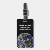 Étiquette À Bagage Terre Pleine Avec Tempêtes Tropicales Dans L'Atlan (Devant Vertical)