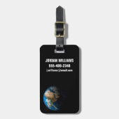 Étiquette À Bagage Terre Pleine Montrant Des Nuages Simulés Sur L'Afr (Devant Vertical)