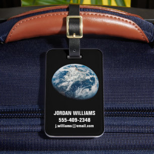 Étiquette À Bagage Terre Tirée De L'Aollo 8 Spacecraft.