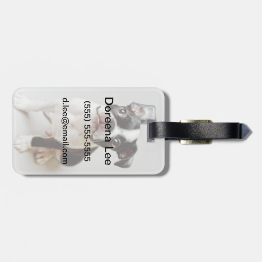 Étiquette À Bagage Terrier de Boston (Dos horizontal)