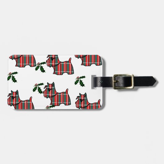 ÉTIQUETTE À BAGAGE TERRIER ÉCOSSAIS (Devant horizontal)