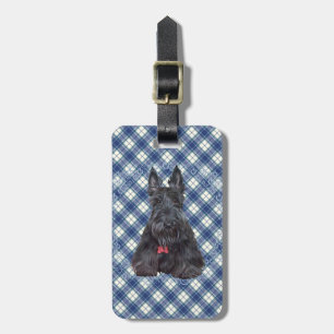 Étiquette À Bagage Térrier écossais sur tartan