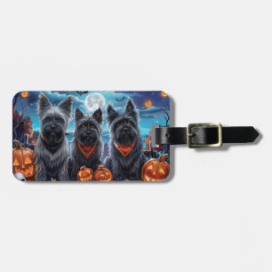 Étiquette À Bagage Terrier Skye Halloween Effrayant