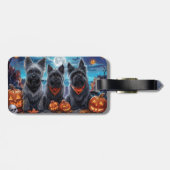 Étiquette À Bagage Terrier Skye Halloween Effrayant (Dos horizontal)