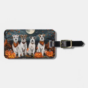 Étiquette À Bagage Terrier Wirefox Halloween Effrayant