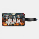 Étiquette À Bagage Terrier Wirefox Halloween Effrayant (Dos horizontal)