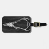 Étiquette À Bagage Tête d'animal de cerf rustique (Devant horizontal)