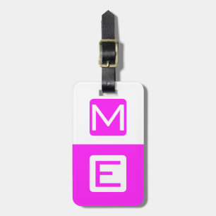 Étiquette À Bagage Tête de blocage rose Monogramme