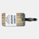 Étiquette À Bagage Tête de cerf avec Antlers sur plateaux en bois ave (Dos horizontal)