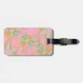 Étiquette À Bagage Tête de cheval sur l'arrière - plan floral, (Dos horizontal)