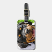 Étiquette À Bagage Tête de chiot Rottweiler Chien mignonne (Devant Vertical)
