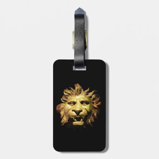 Étiquette À Bagage TÊTE DE LION À BRONZE Figurehead Bateau romain ant (Dos Vertical)