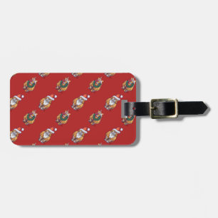 Étiquette À Bagage Têtes et Tails Ginger Chat Motif de Noël