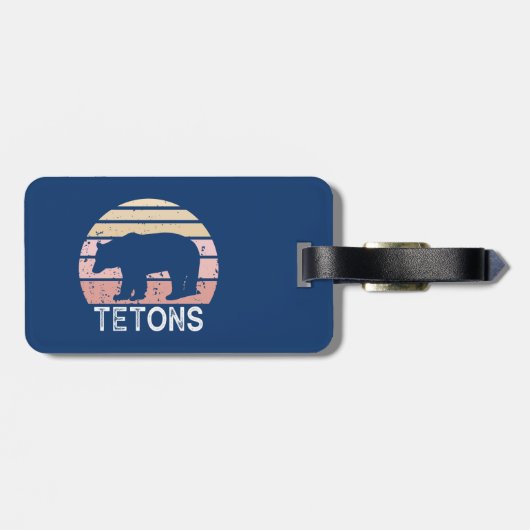 Étiquette À Bagage Tétons Ours rétro (Dos horizontal)