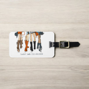 Étiquette À Bagage Texas Ladies Fashion Cowboy Boots Casquettes Orang