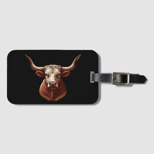 Étiquette À Bagage Texas Longhorn (Devant Horizontal)
