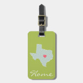 Étiquette À Bagage Texas Love with Custom Heart and Family Name (Devant Vertical)