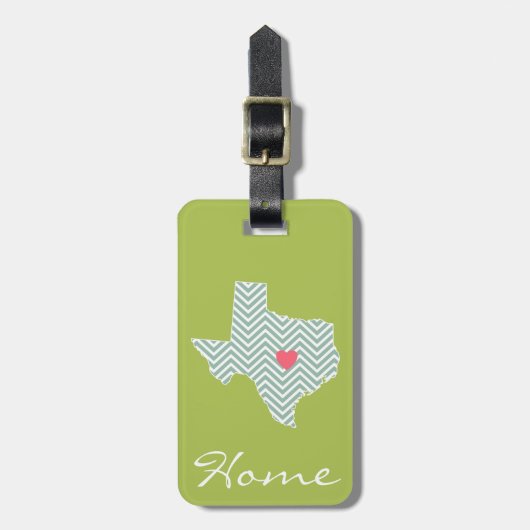 Étiquette À Bagage Texas Love with Custom Heart and Family Name (Devant Vertical)