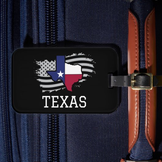 Étiquette À Bagage Texas State Map USA Patriotic Texan (Insitu Rectoal 4)