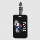 Étiquette À Bagage Texas State Map USA Patriotic Texan (Devant Vertical)