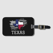 Étiquette À Bagage Texas State Map USA Patriotic Texan (Devant Horizontal)