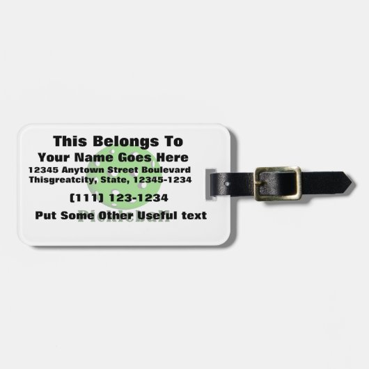 Étiquette À Bagage texte de pickball en vert.png (Devant horizontal)