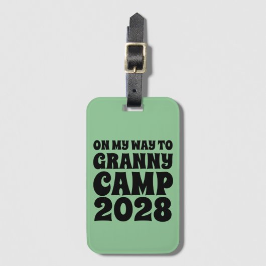 Étiquette À Bagage Texte du camp de Granny (Devant Vertical)