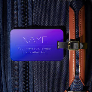 Étiquette À Bagage Texte éditable élégant et couleur violet moderne f