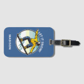 Étiquette À Bagage Texte et nom personnalisés SNOWBOARDER (Devant Horizontal)