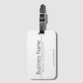 Étiquette À Bagage Texte noir classique simple sur blanc (Devant Vertical)