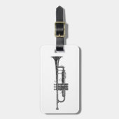 Étiquette À Bagage Texte noir en forme de trompette (Devant Vertical)