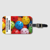 Étiquette À Bagage Texte personnalisé Boulettes colorées (Devant Horizontal)