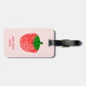 Étiquette À Bagage Texte personnalisé de dessin de fraises (Dos horizontal)