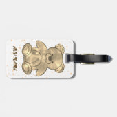 Étiquette À Bagage Texte personnalisé de l'ours en peluche (Dos horizontal)