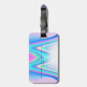 Étiquette À Bagage Texte personnalisé holographique iridescent (Dos Vertical)