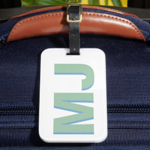 Étiquette À Bagage Texte personnalisé Monogramme