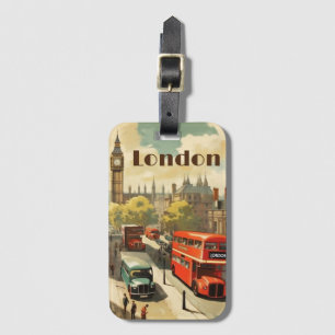 Étiquette À Bagage Texte personnalisé Vintage Londres Big Ben