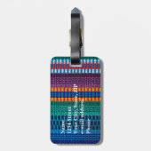 Étiquette À Bagage Texte traditionnel de coutume d'armure de tissu du (Dos Vertical)