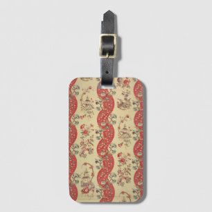 Étiquette À Bagage Textile rouge vintage Chinoiserie
