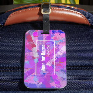 Étiquette À Bagage Texture Abstraite Brush Strokes.