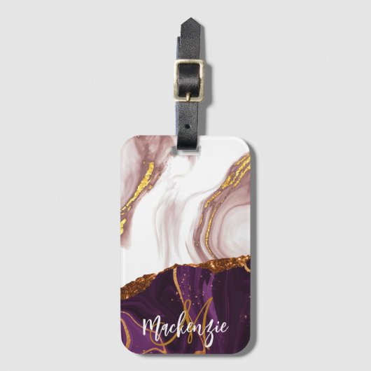 Étiquette À Bagage Texture Abstraite de marbre (Devant Vertical)