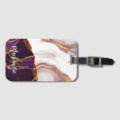 Étiquette À Bagage Texture Abstraite de marbre (Devant Horizontal)